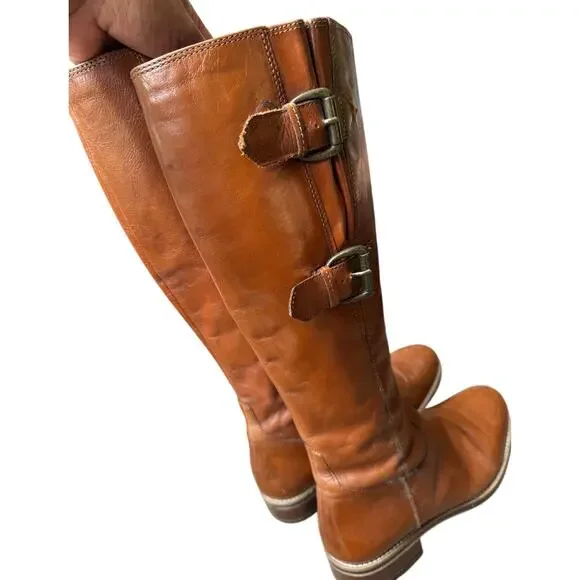 Clarks Women's Leather Riding Boots - Adjustable Buckled Straps 6.5 - Picture 4 of 8